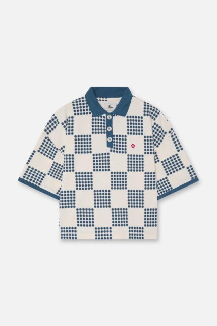Blue Chess Blue Polo Men’s Front