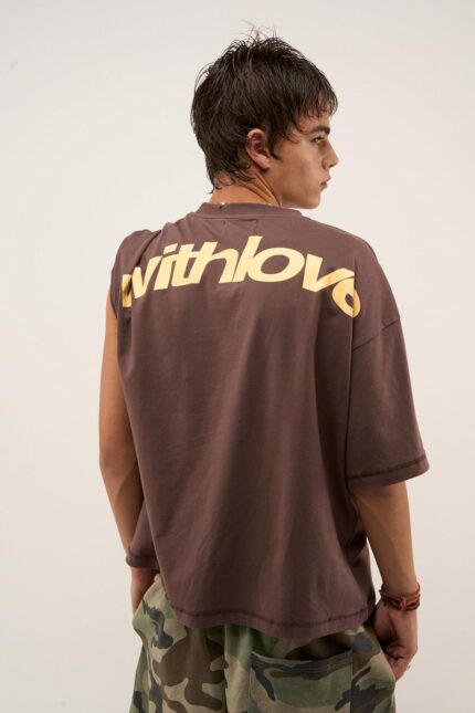 Brown Sign Brown T-shirt Men’s Full Look Back