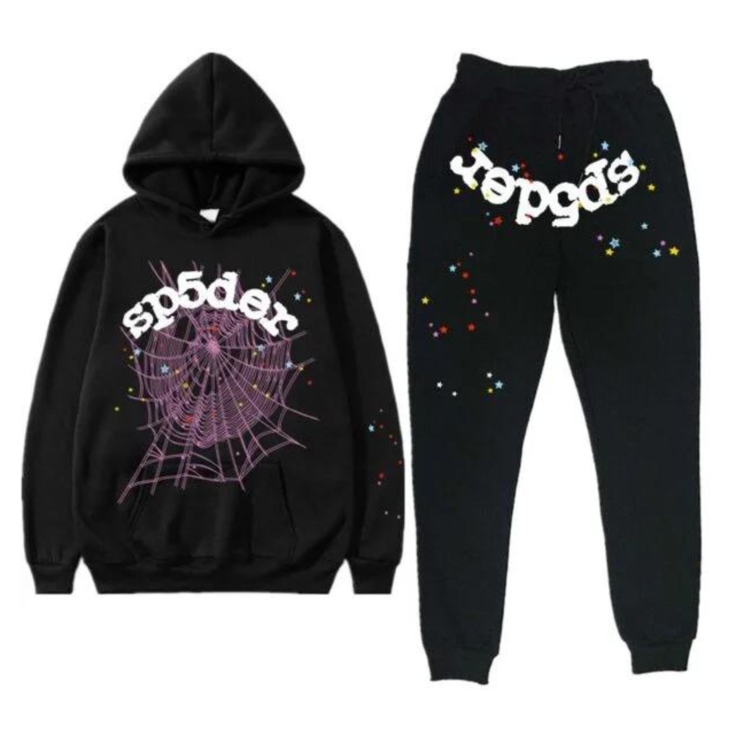 xr:d:DAFpwIp29vg:68,j:3711363958529615964,t:23072719 Black Sp5der Worldwide Tracksuit - Image 1