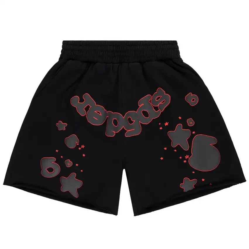 Sp5der-Beluga-Outline-Sweatshort-Black-1.webp Sp5der Beluga Outline Sweatshort Black - Image 1