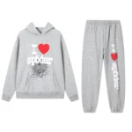 Sp5der Heart Souvenir Tracksuit Grey