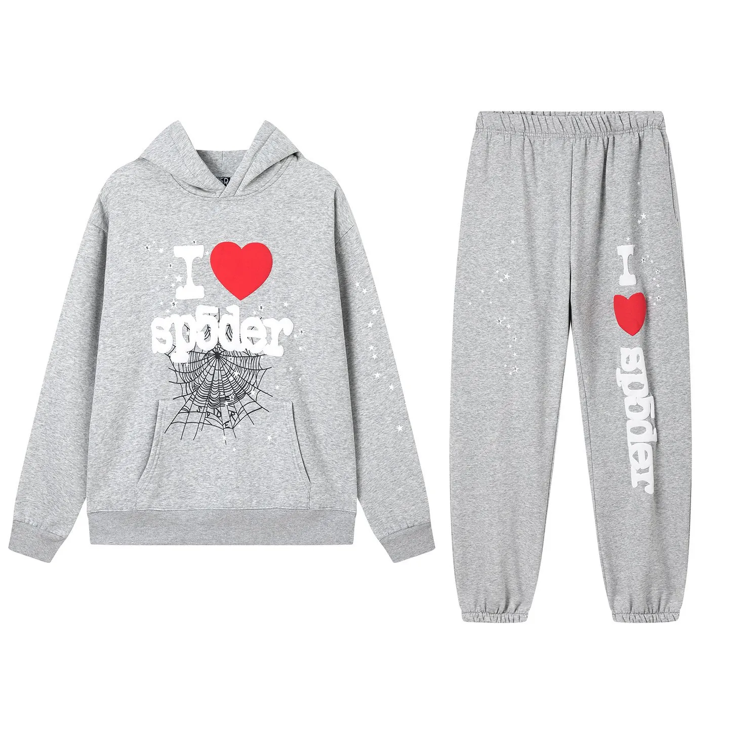 Sp5der-Heart-Souvenir-Tracksuit-Grey.webp Sp5der Heart Souvenir Tracksuit Grey - Image 1