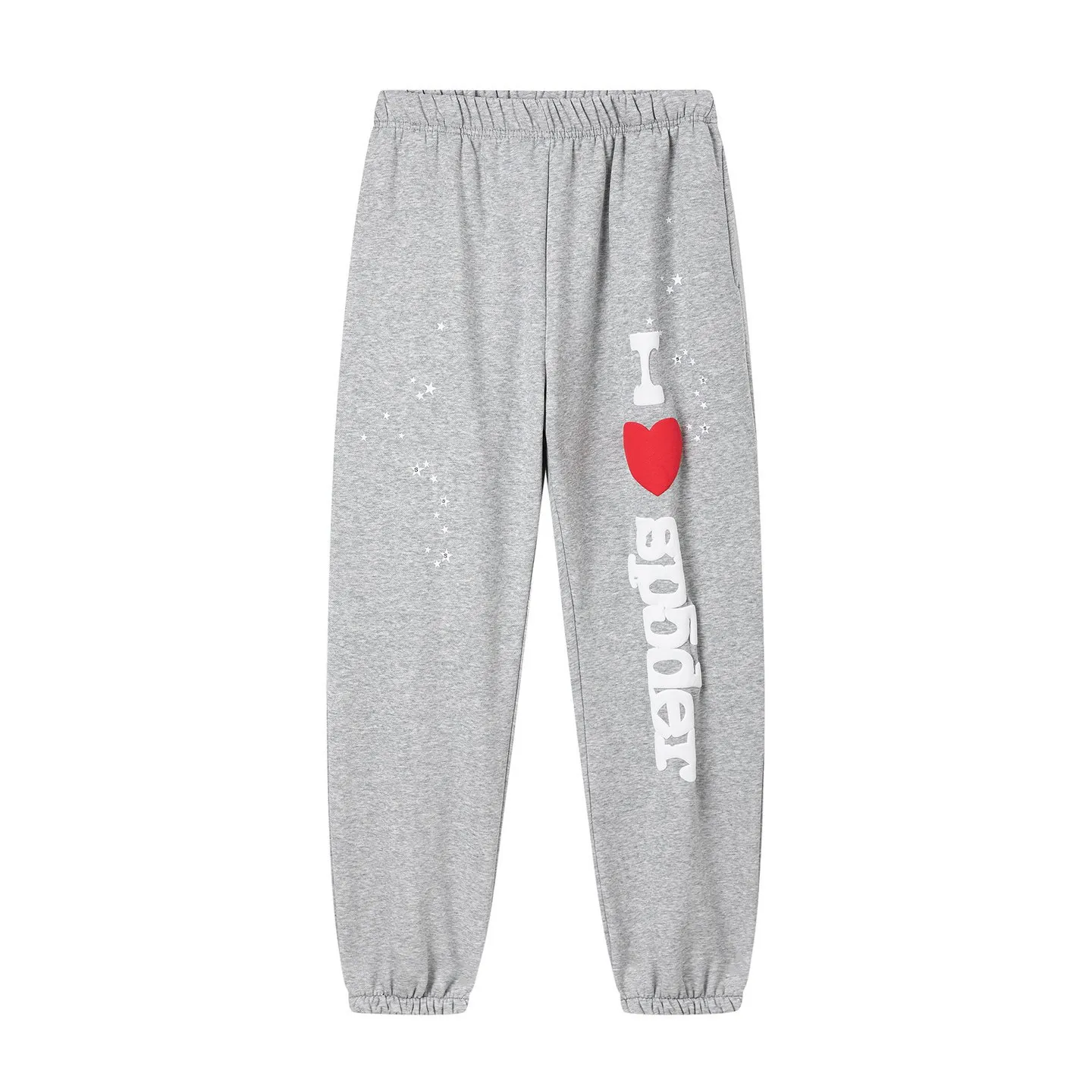 Sp5der-I-Heart-Sp5-Sweatpant-Grey.webp Sp5der I Heart Sp5 Sweatpant Grey - Image 1