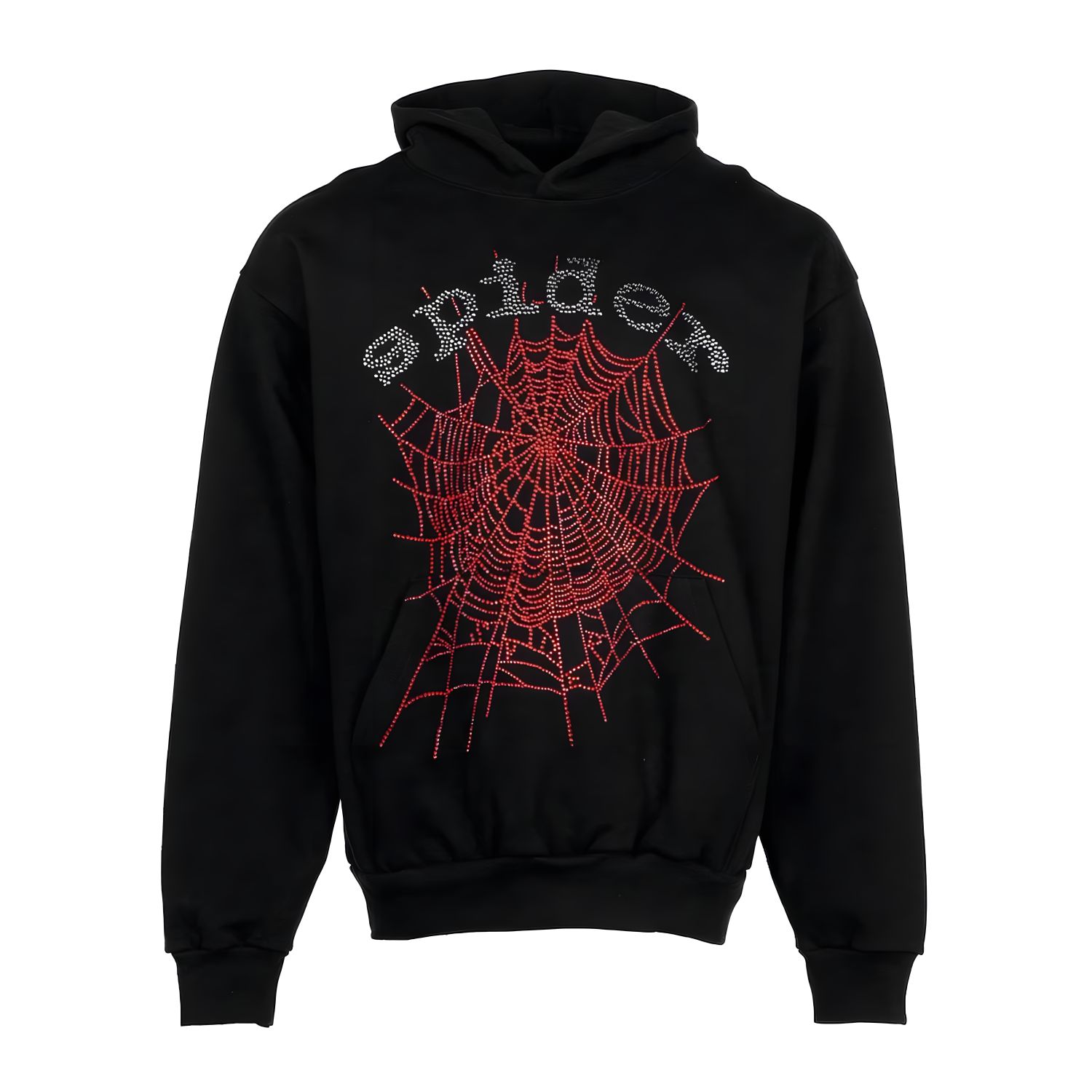 Sp5der-OG-Rhinestone-Logo-Hoodie-Black-Product.jpg Sp5der OG Rhinestone Logo Hoodie Black - Image 1