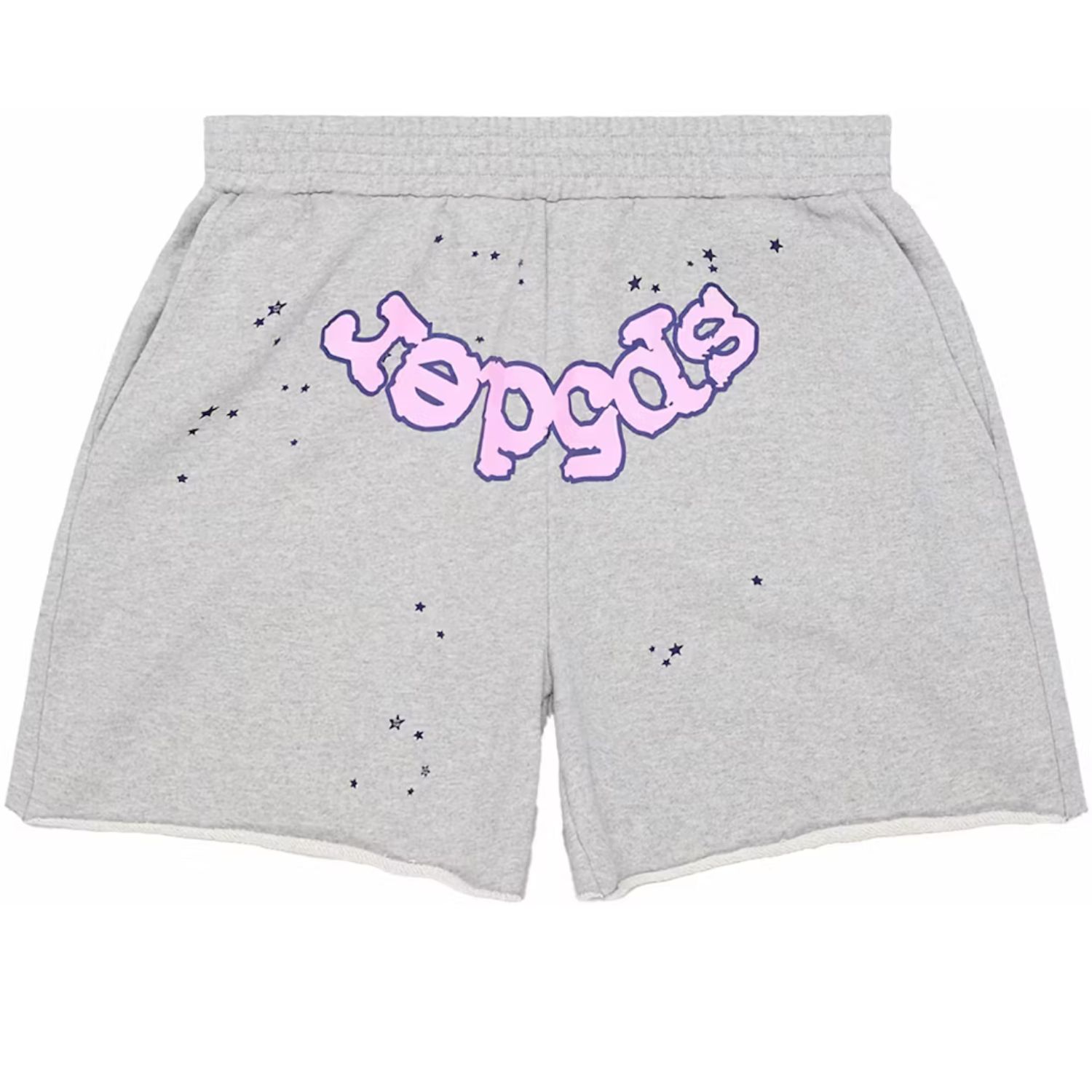 Sp5der-OG-Web-Logo-Sweat-Short-in-Heather-Grey.jpg Sp5der OG Web Logo Sweat Short in Heather Grey - Image 1