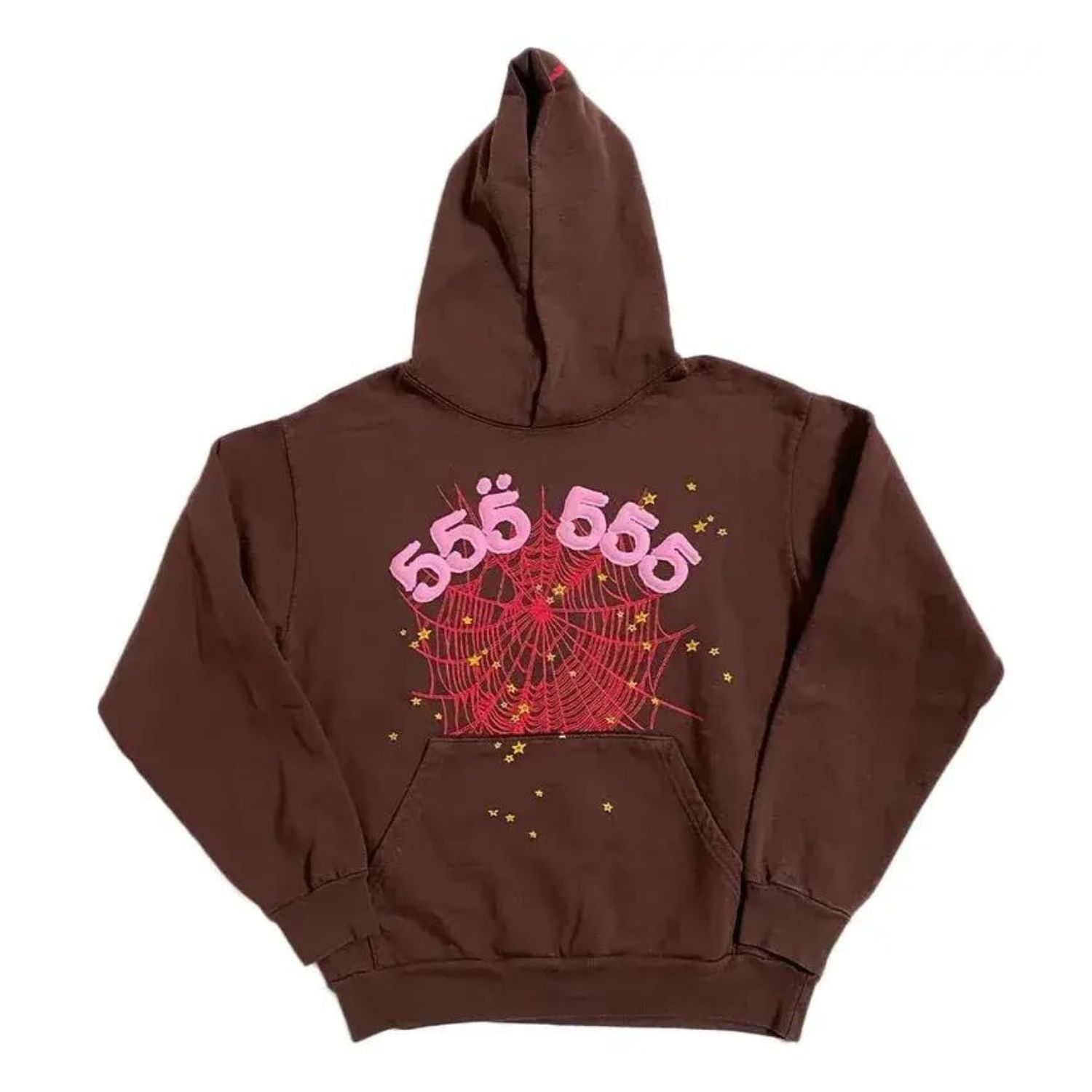 xr:d:DAFpwIp29vg:65,j:9010974818840495584,t:23072719 Sp5der Angel Number Hoodie Brown - Image 1
