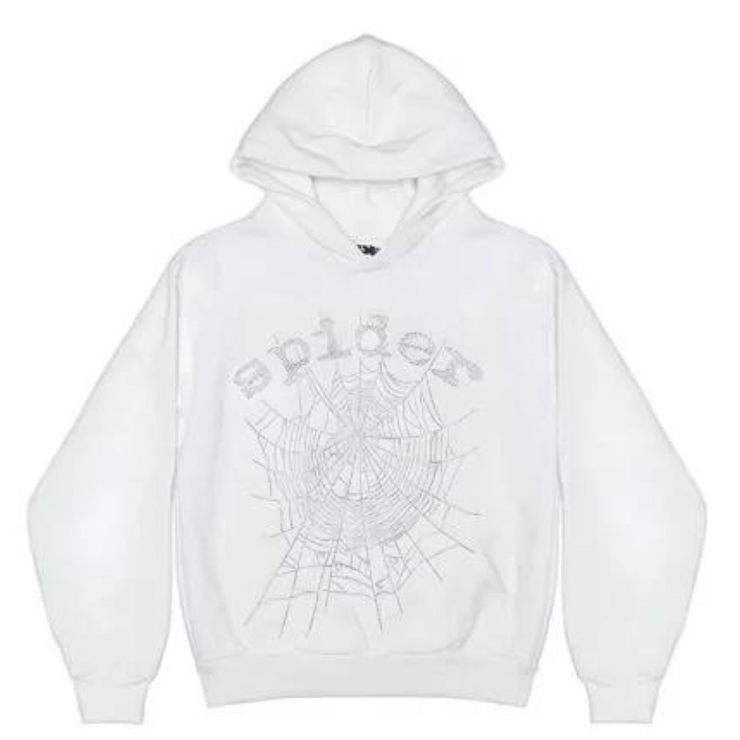 xr:d:DAFpwIp29vg:55,j:6501343925307283616,t:23072718 Sp5der OG Rhinestone Logo Hoodie White - Image 1